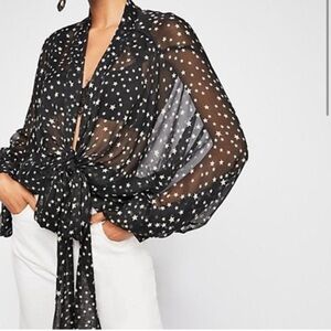 Free People Star Dazed Front Tie Kimono